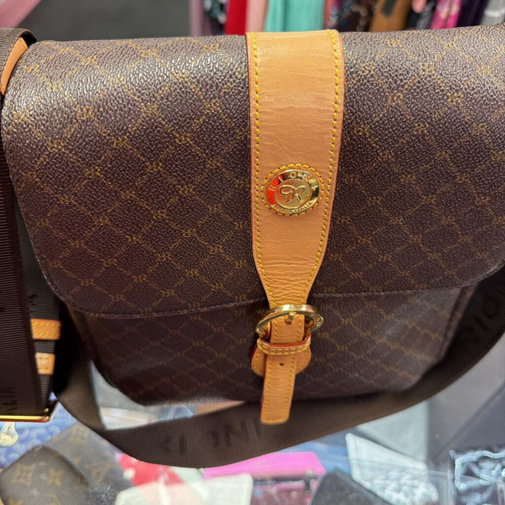 Rioni Moda Italia Messenger Monogram Canvas Top Buckle