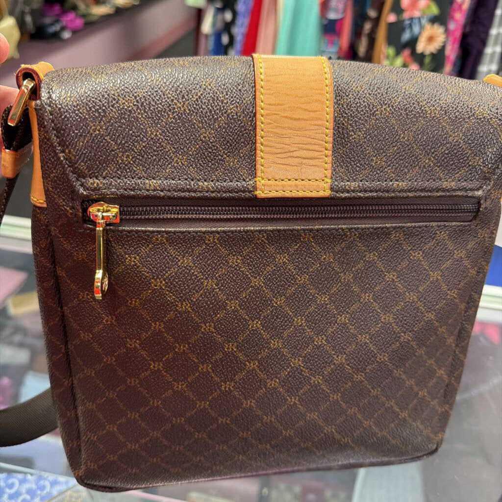 Rioni Moda Italia Messenger Monogram Canvas Top Buckle