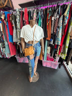 LG Free People Vintage Inspo Patchwork Bandana Denim Jean