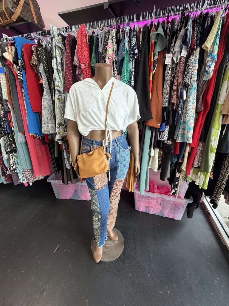 LG Free People Vintage Inspo Patchwork Bandana Denim Jean