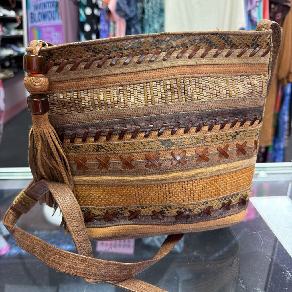 Sharif VTG Woven Reptile Boho Crossbody