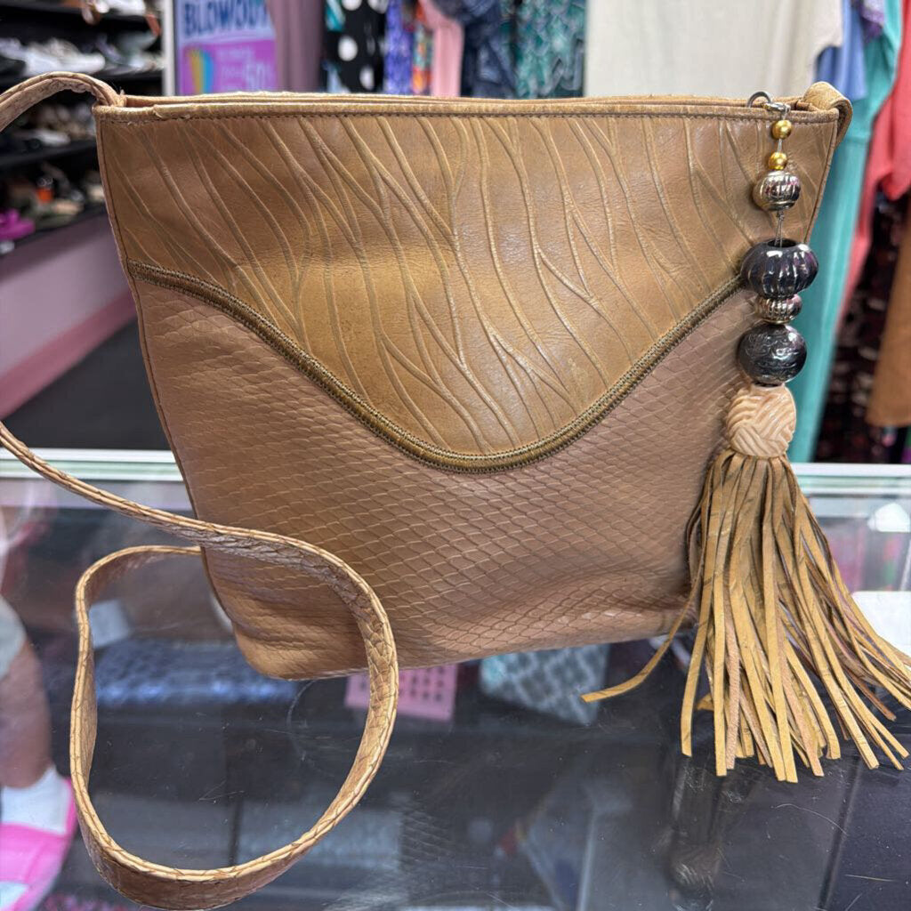 Sharif Vtg Woven Reptile Detail Crossbody