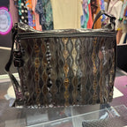 Sharif Vtg Woven Reptile Tassel Detail Messenger