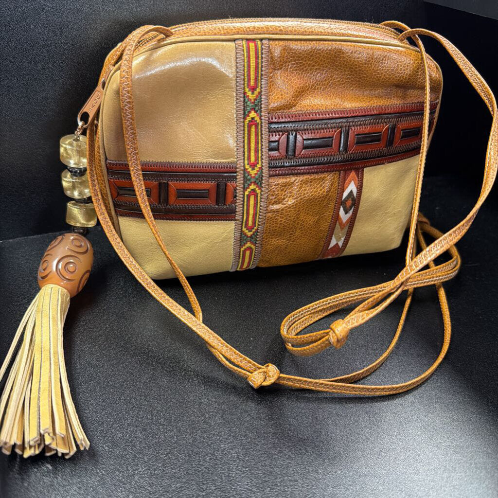 Sharif Vtg Woven Smooth Embroidery Tassel Camera Bag