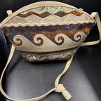 Sharif Vtg Woven Patchwork Swirls Retile Tassel Crossbody