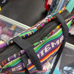 Unknown Guatemalan VTG Handcrafted Woven Marimba Player & Quetzal Birds Padded Zip Close Tote