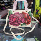 Anuschka NWT Satchel Moonlit Peonies Ivory Pattern