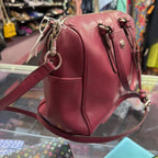 Coach Peyton Nancy Satchel Saffiano Leather silver