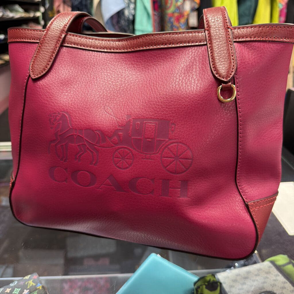 Coach Coach Pink Violet Colorblock With Horse & Carriage Tote Bag 27