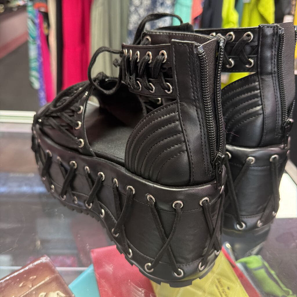 7M Club Exx Rude Awakening Platform Lace Up Grommet Sandal