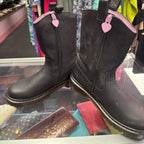 5 Dr Martens Junior Bex Heart Pull-on Boots Milled Nappa Leather Heart-Cutout