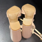 6.5 Nine West Pointed Patent Ankle Strap Block Heel