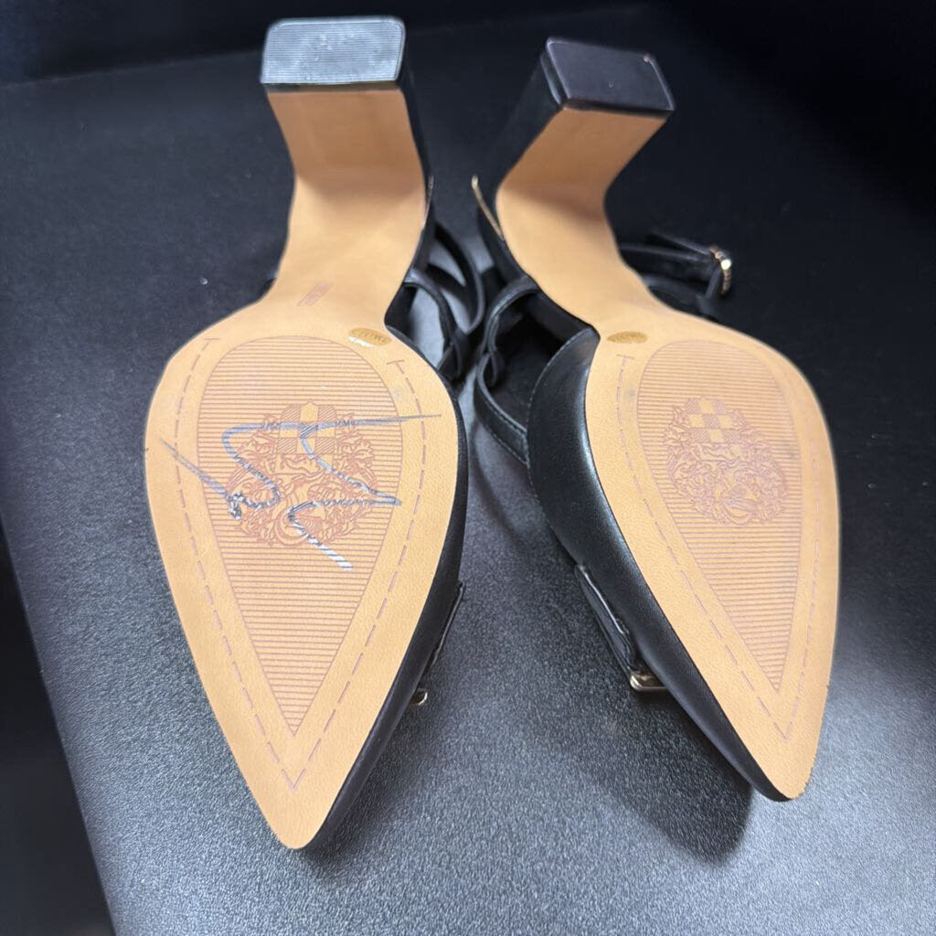 7 Vince Camuto Pointed Buckle Ankle Strap Block Heel
