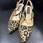 6.5 Isaac Mizrahi Pointed Calf Hair Ankle Strap Heel