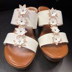 6.5 Italian Shoemakers Slip-on Sandals Floral Applique