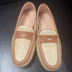 9.5 Flag Ltd Nappa Glove Leather Trim Woven Loafer