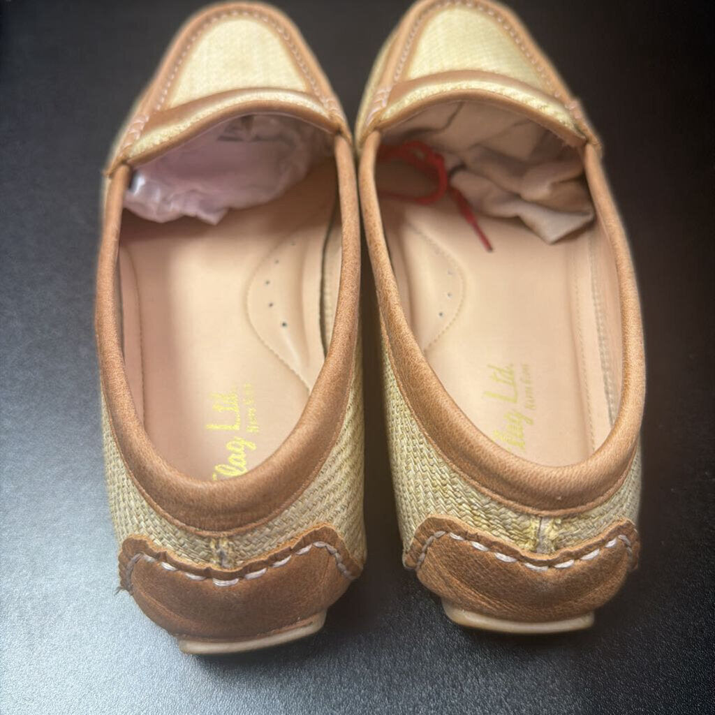 9.5 Flag Ltd Nappa Glove Leather Trim Woven Loafer