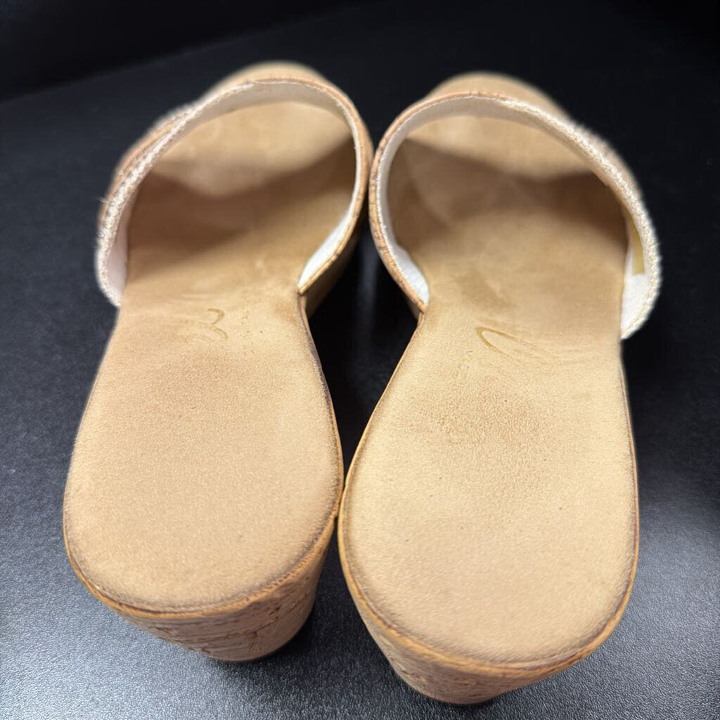 10 Onex Cork Wedge Rhinestone Detail Slide On Sandal