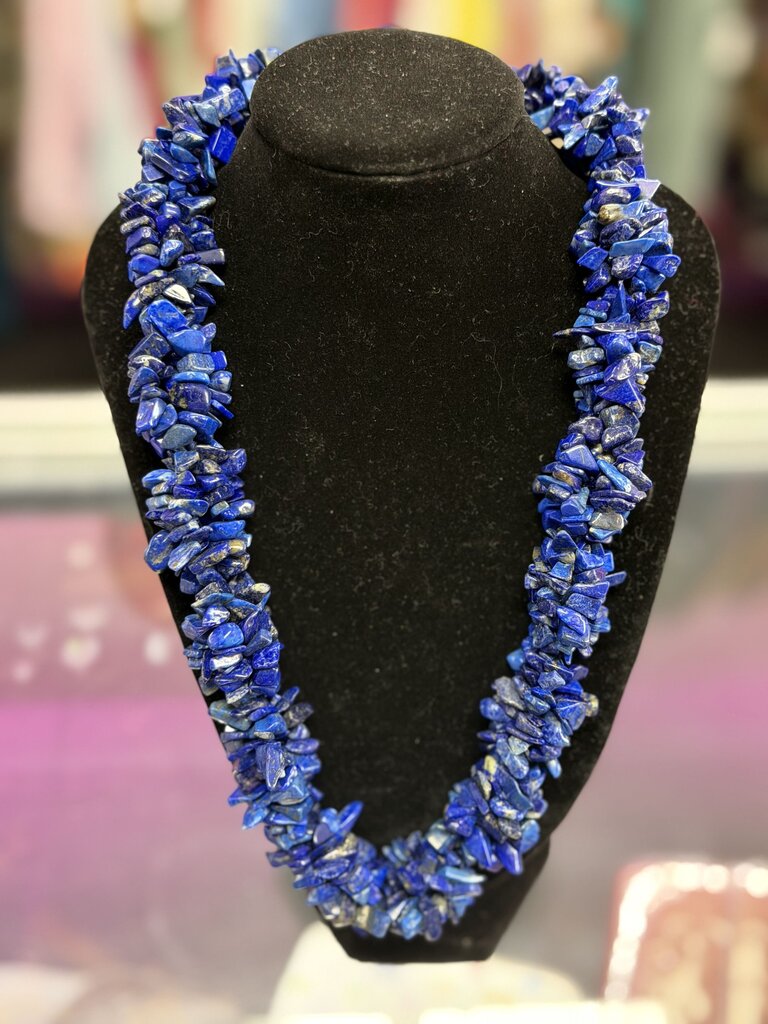 Blue Lapis Torsade Twisted Necklace