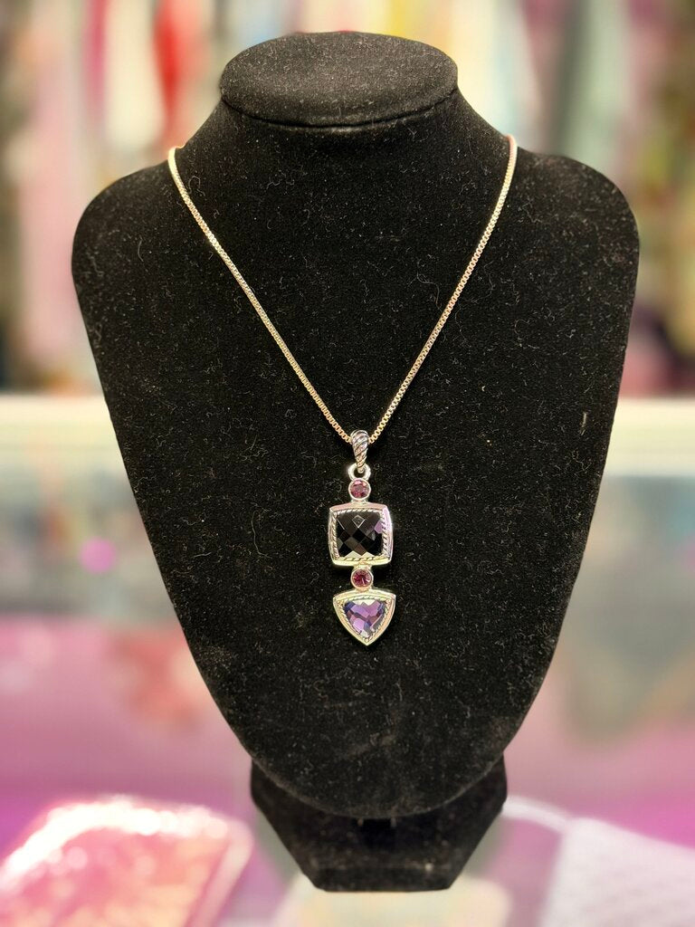 Lia Sophia Renaissance Vintage Amethyst & Onyx Long Necklace