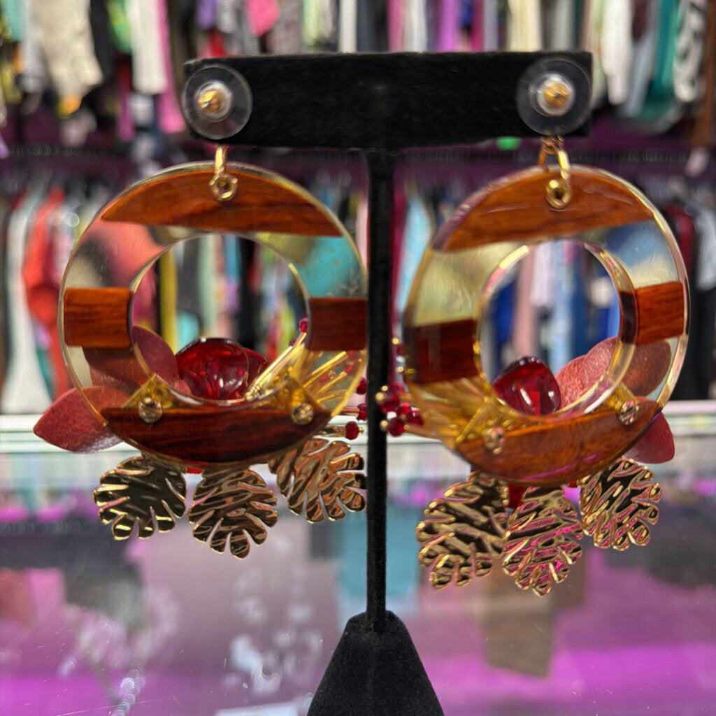 KATE SPADE ♤ NEW YORK "SLICE OF STONE STATEMENT DOOR KNOCKER EARRING" NWT $128