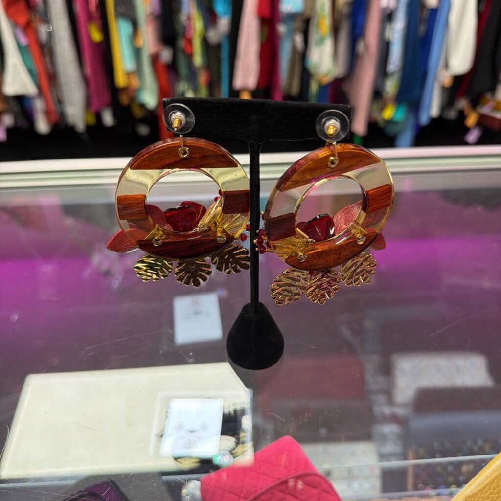 KATE SPADE ♤ NEW YORK "SLICE OF STONE STATEMENT DOOR KNOCKER EARRING" NWT $128