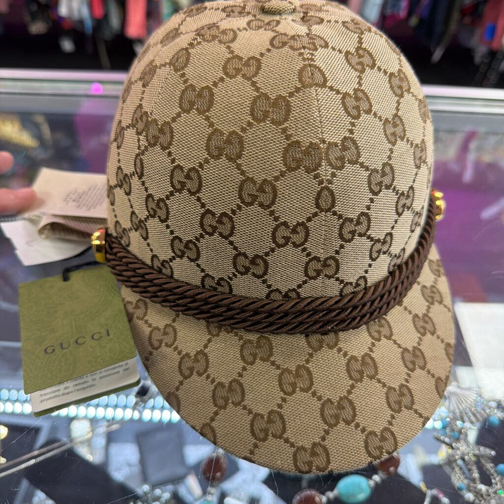 Gucci Monogram Torchon Ambassador Lady Cap Braided Rope