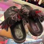 38/8 Chloe Karen Kilim Slide Sandals Striped Wool Fringe