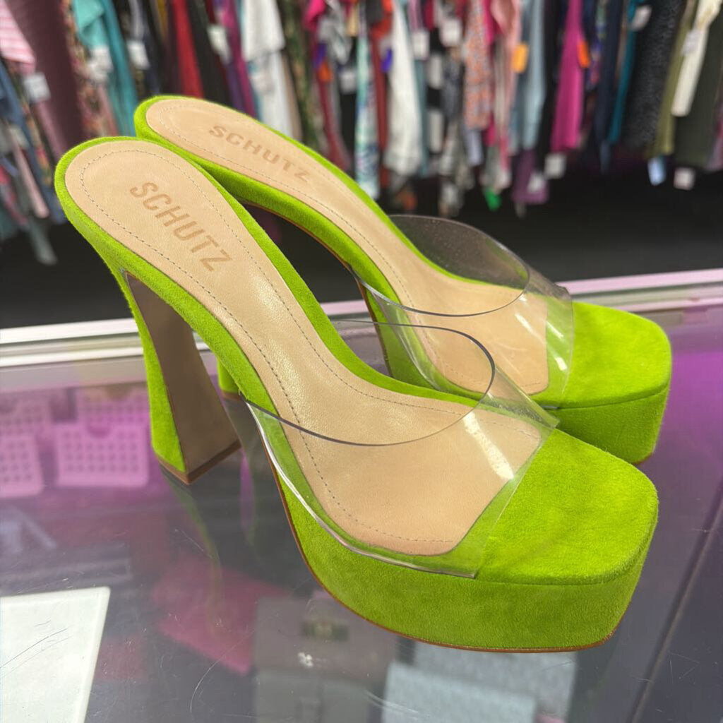 7.5 Schutz Lizah Vinyl Platform Sandal