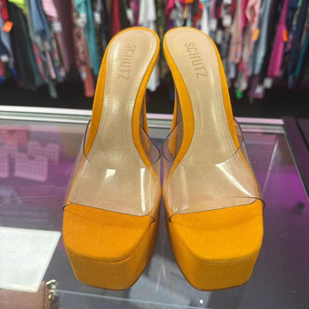 7 Schutz Lizah Vinyl Platform Sandal