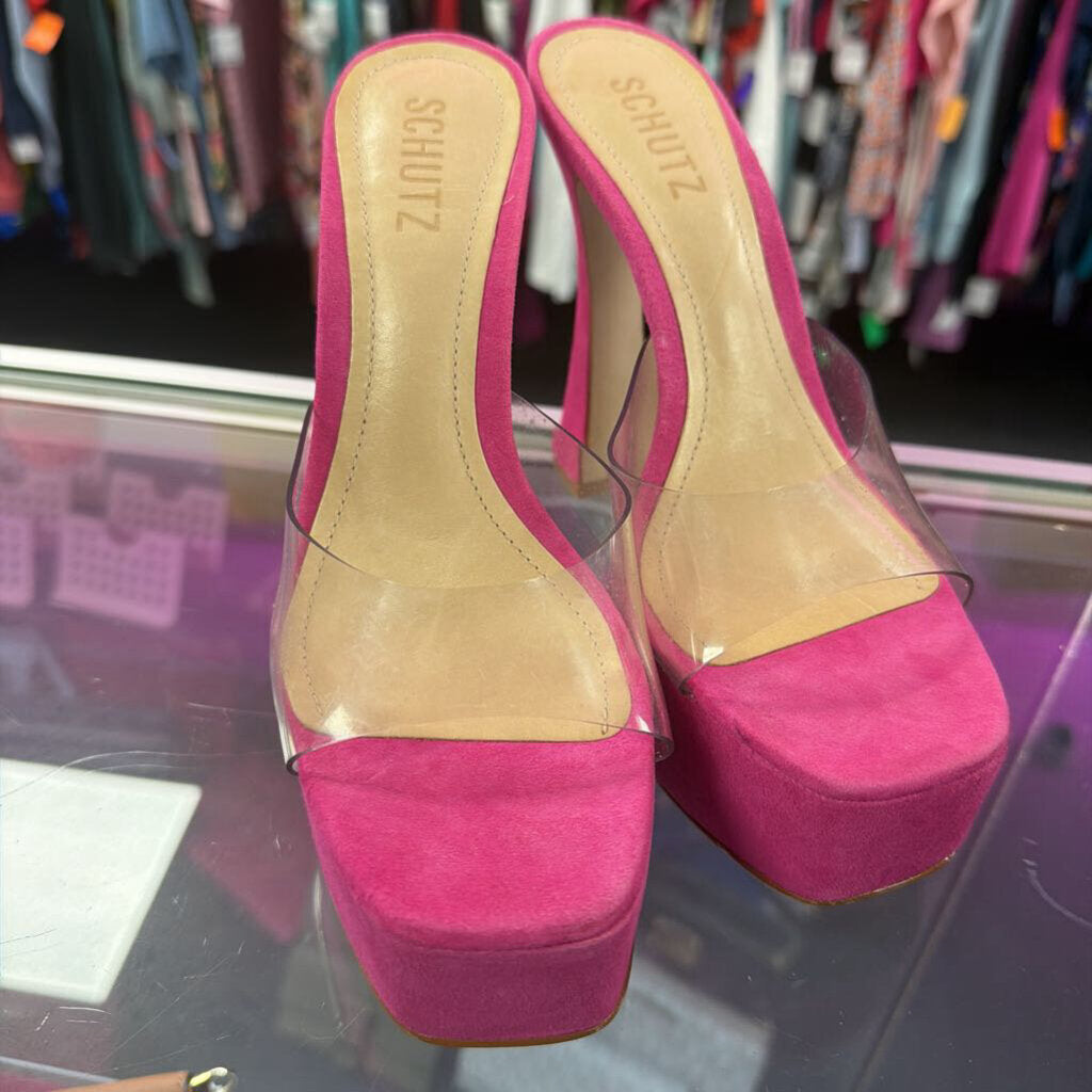 7 Schutz Lizah Vinyl Platform Sandal