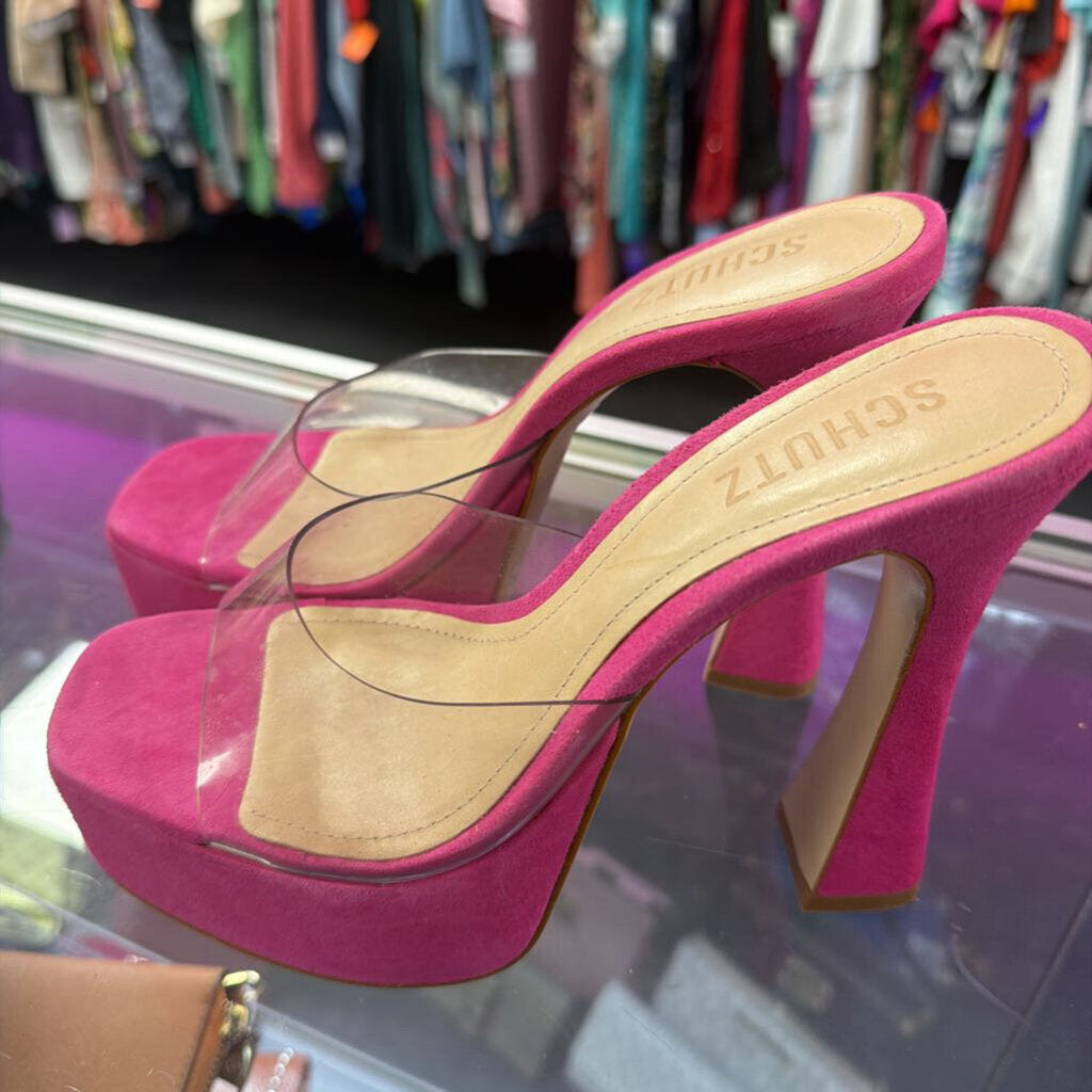 7 Schutz Lizah Vinyl Platform Sandal
