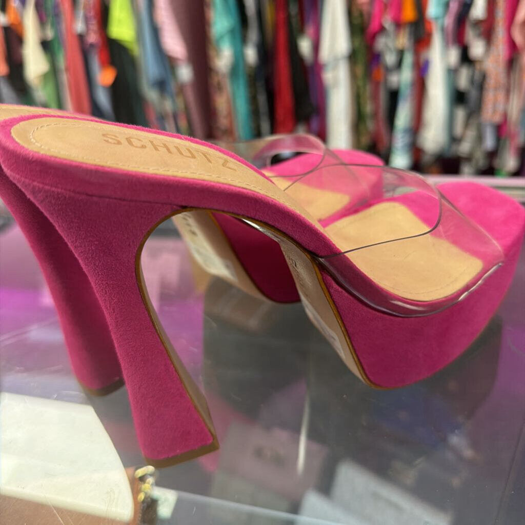 7 Schutz Lizah Vinyl Platform Sandal