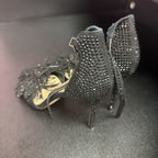 7 Jessica Simpson Jillari Peep Toe Rhinestone Fringe Ankle Strap Heel
