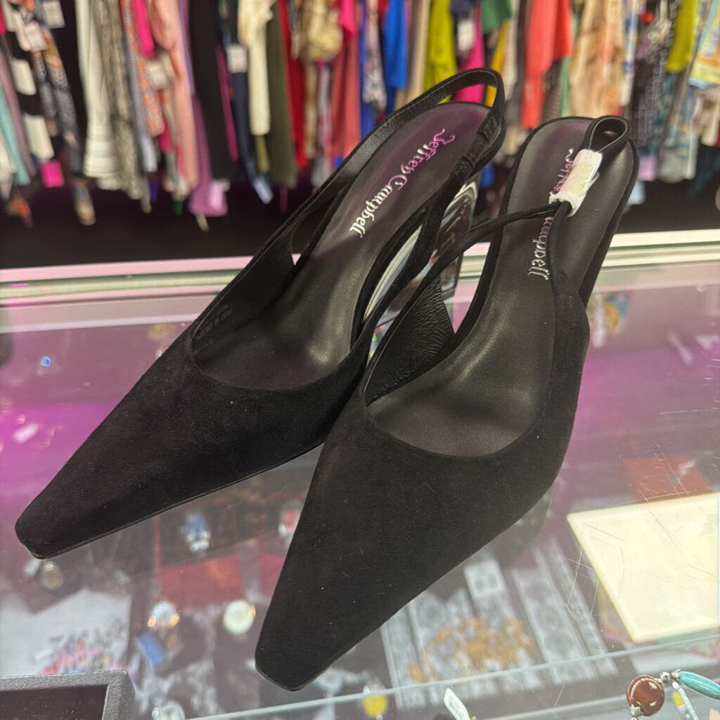 7.5 Jeffery Campbell Suede Pointed Slingback Wedge