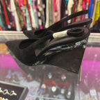 7.5 Jeffery Campbell Suede Pointed Slingback Wedge