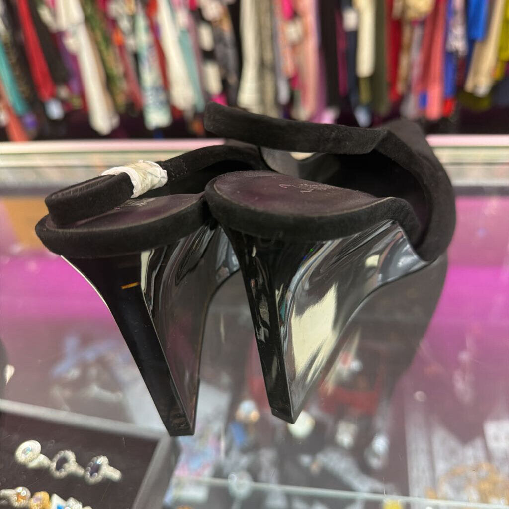 7.5 Jeffery Campbell Suede Pointed Slingback Wedge