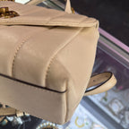 Tory Burch Kira Small Quilted Leather Top Handle Satchel Bag Cream