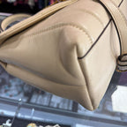 Tory Burch Kira Small Quilted Leather Top Handle Satchel Bag Cream
