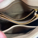 Tory Burch Kira Small Quilted Leather Top Handle Satchel Bag Cream