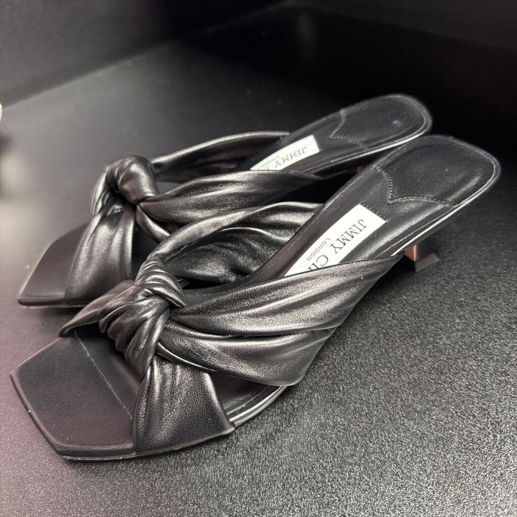 37/6 Jimmy Choo Avenue 85 Leather Mule Knot Detail