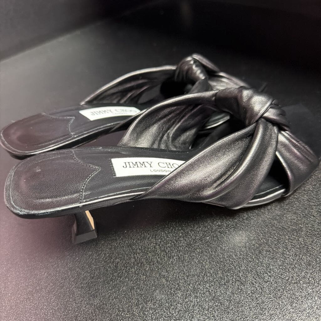 37/6 Jimmy Choo Avenue 85 Leather Mule Knot Detail