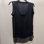 XS SLess Scoop Neckline Gem Embell Waist Solid Top