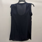 XS SLess Scoop Neckline Gem Embell Waist Solid Top