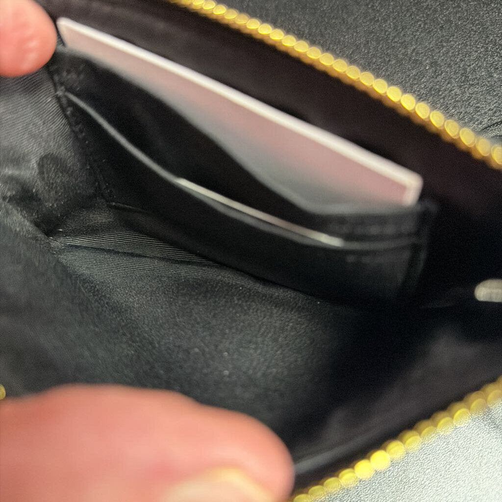 Coach Corner Zip Wristlet Black Mono
