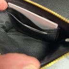 Coach Corner Zip Wristlet Black Mono