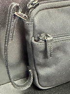 Gucci Pouch/Clutch Bag Strap Nylon Leather Black Zipper GG