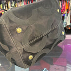 Coach Madison Signature F0882-13001 Black Canvas Large Tote Shoulder Bag Purse