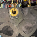 Coach Madison Signature F0882-13001 Black Canvas Large Tote Shoulder Bag Purse