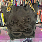 Coach Madison Signature F0882-13001 Black Canvas Large Tote Shoulder Bag Purse